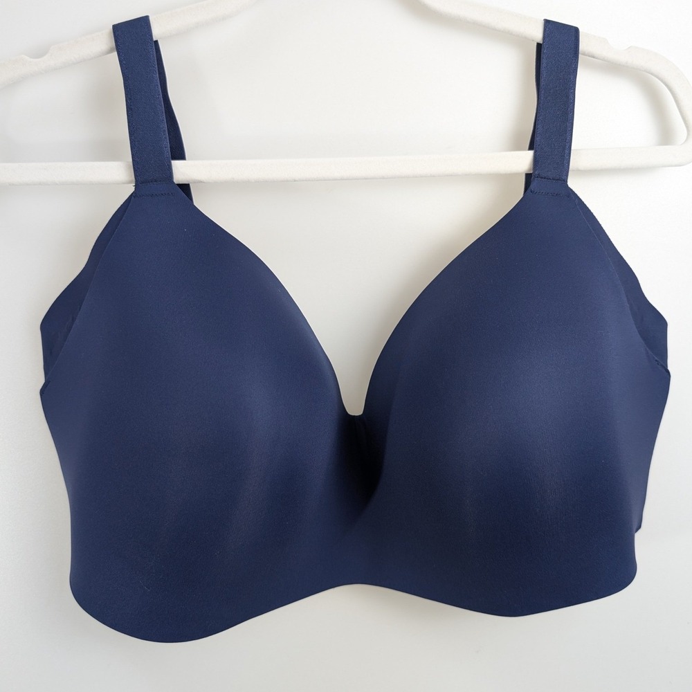 Knix Wingwoman Contour Bra 38G‎ Navy Blue Seamless Supportive T Shirt Wireless